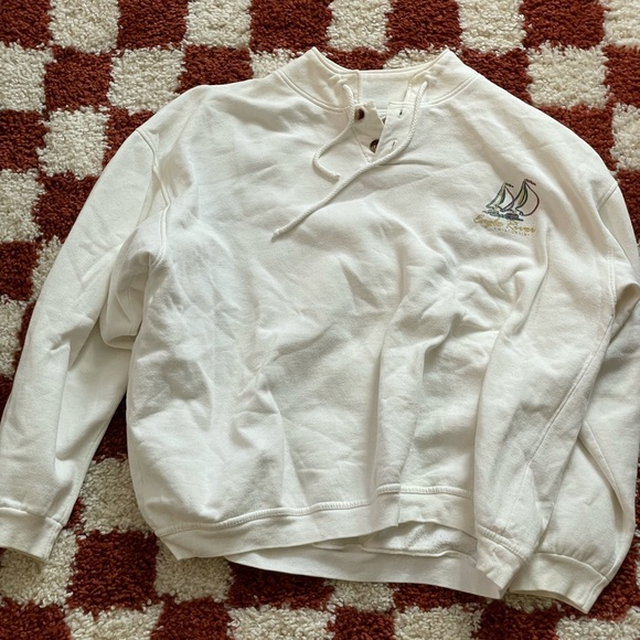 White Nautical Embroidered Sweatshirt - Picture 1 of 2